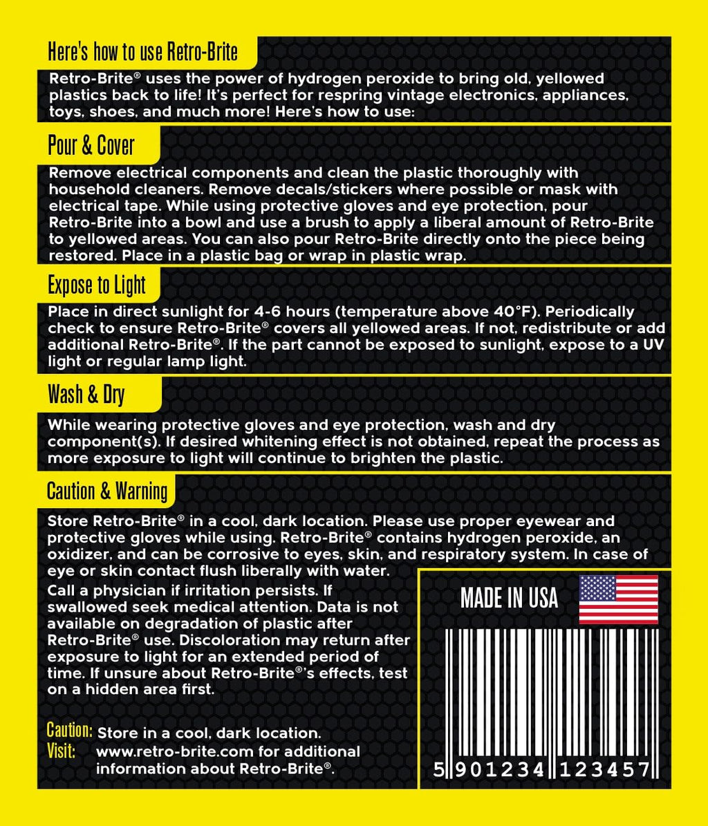 Retro-Brite (Sole Brite) Gel Formula : Restores Yellowed Plastic (16oz)